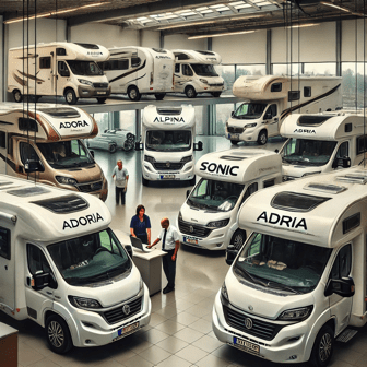 Diverse mobilhomes van verschillende modellen op een professionele locatie, zorgeloze verkoop in België